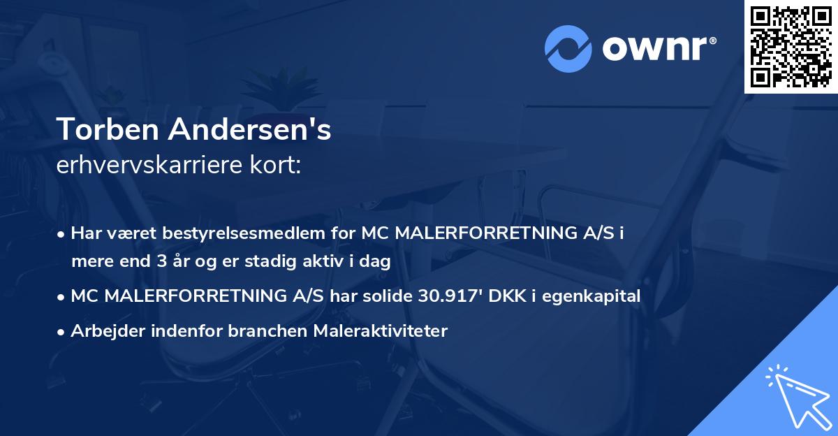 Torben Andersen's erhvervskarriere kort