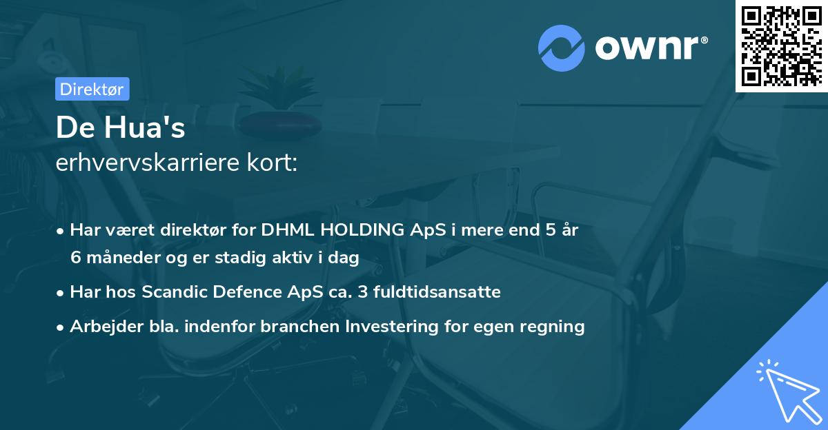 De Hua's erhvervskarriere kort