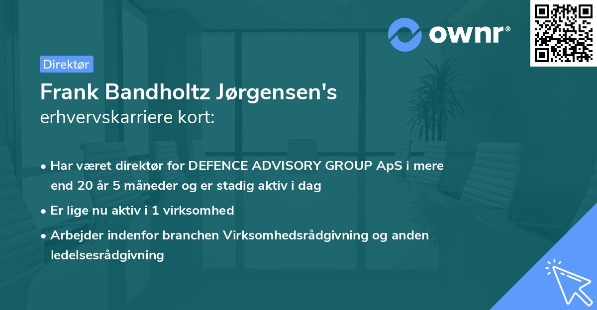 Frank Bandholtz Jørgensen's erhvervskarriere kort