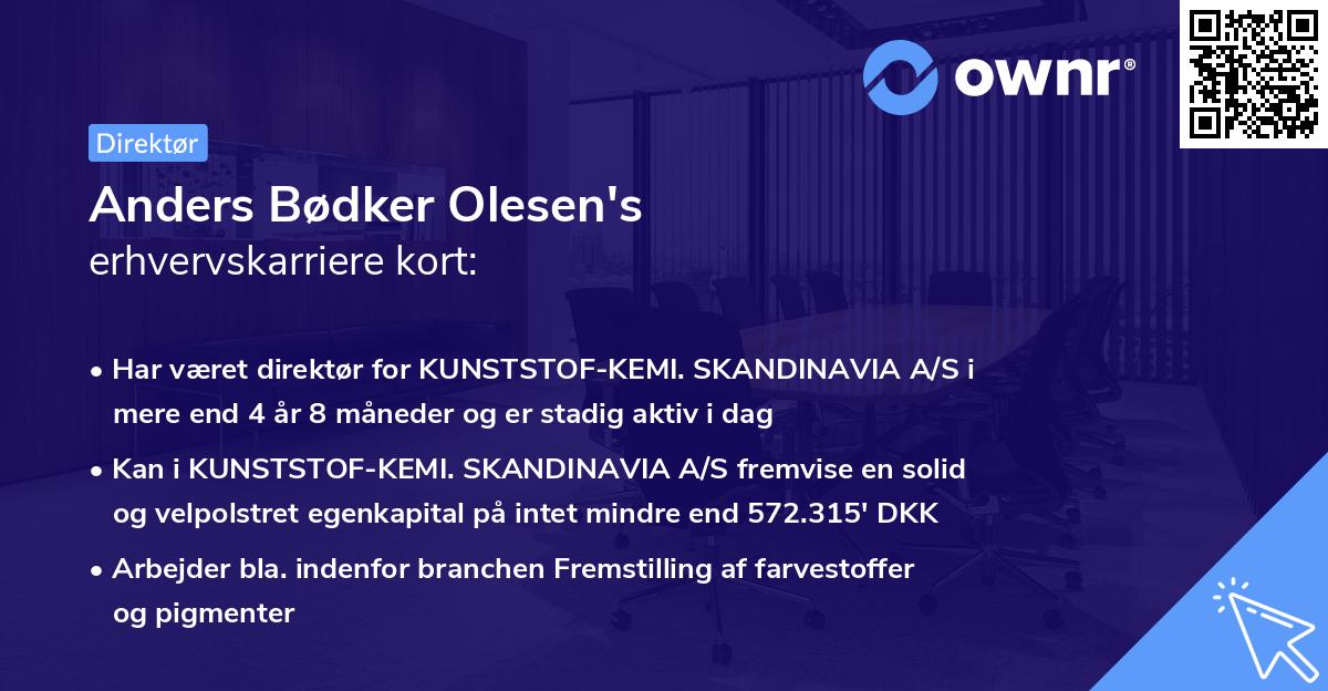 Anders Bødker Olesen's erhvervskarriere kort
