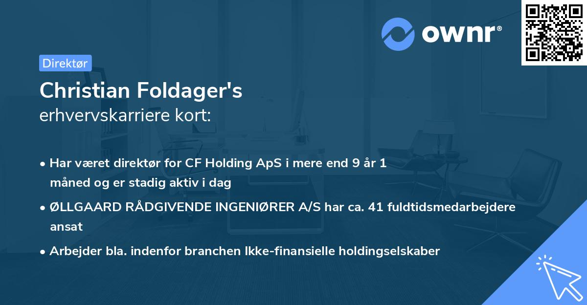 Christian Foldager's erhvervskarriere kort