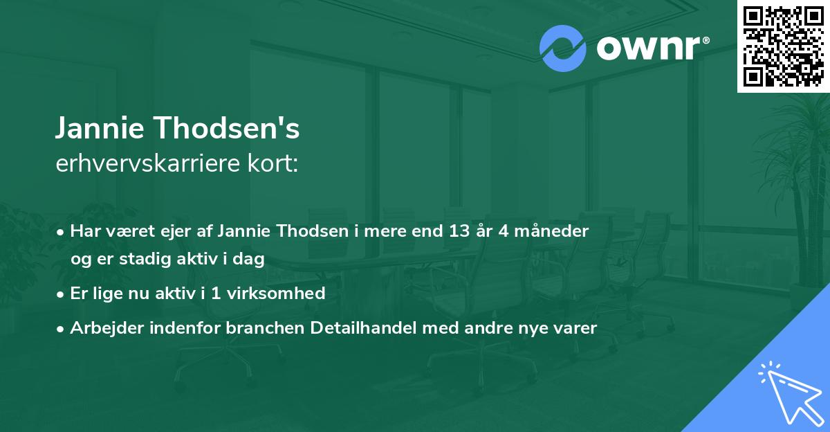 Jannie Thodsen's erhvervskarriere kort