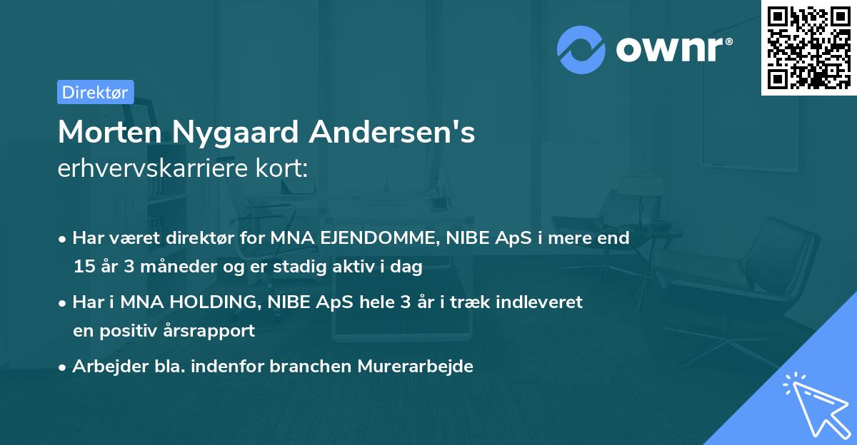 Morten Nygaard Andersen's erhvervskarriere kort