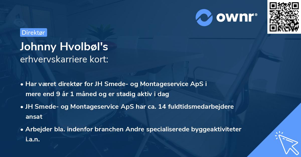Johnny Hvolbøl's erhvervskarriere kort