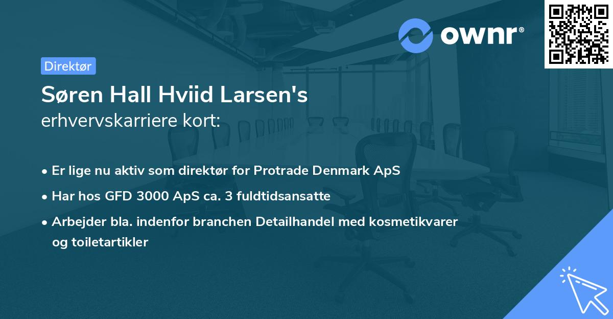 Søren Hall Hviid Larsen's erhvervskarriere kort