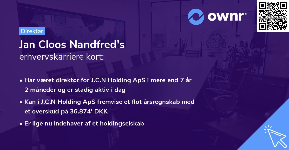 Jan Cloos Nandfred's erhvervskarriere kort