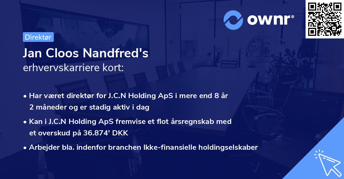 Jan Cloos Nandfred's erhvervskarriere kort