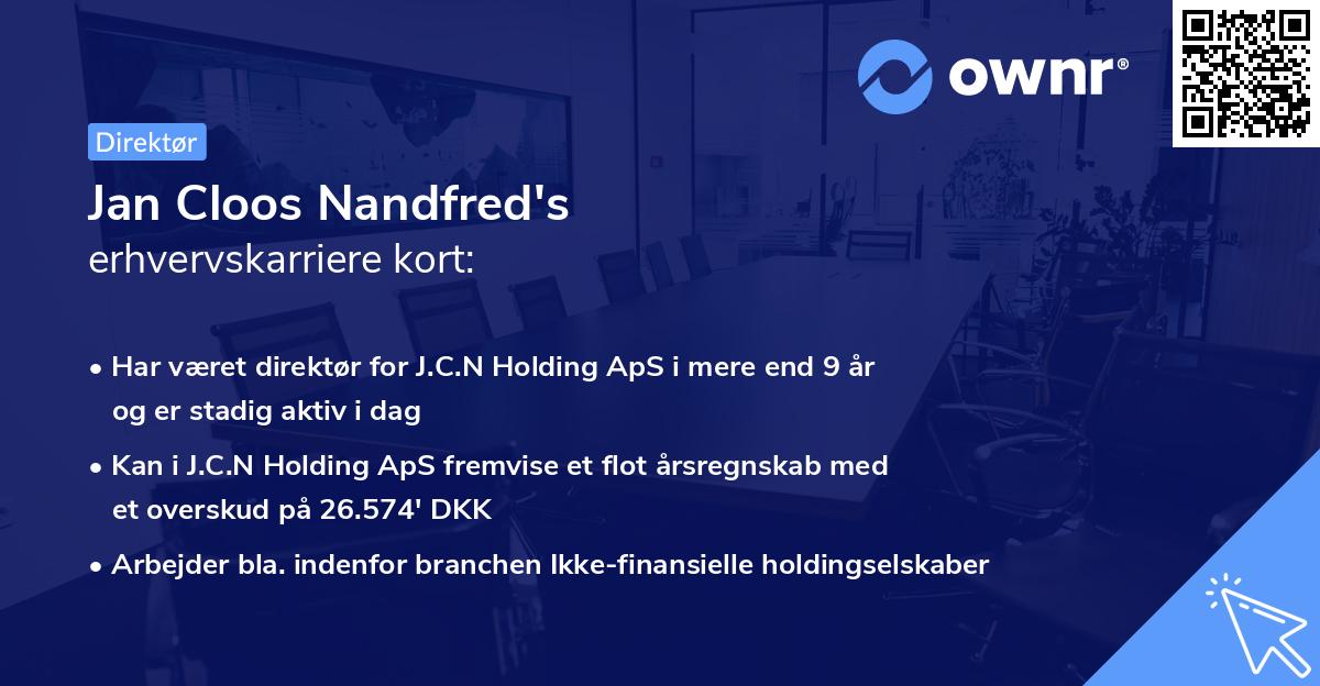 Jan Cloos Nandfred's erhvervskarriere kort