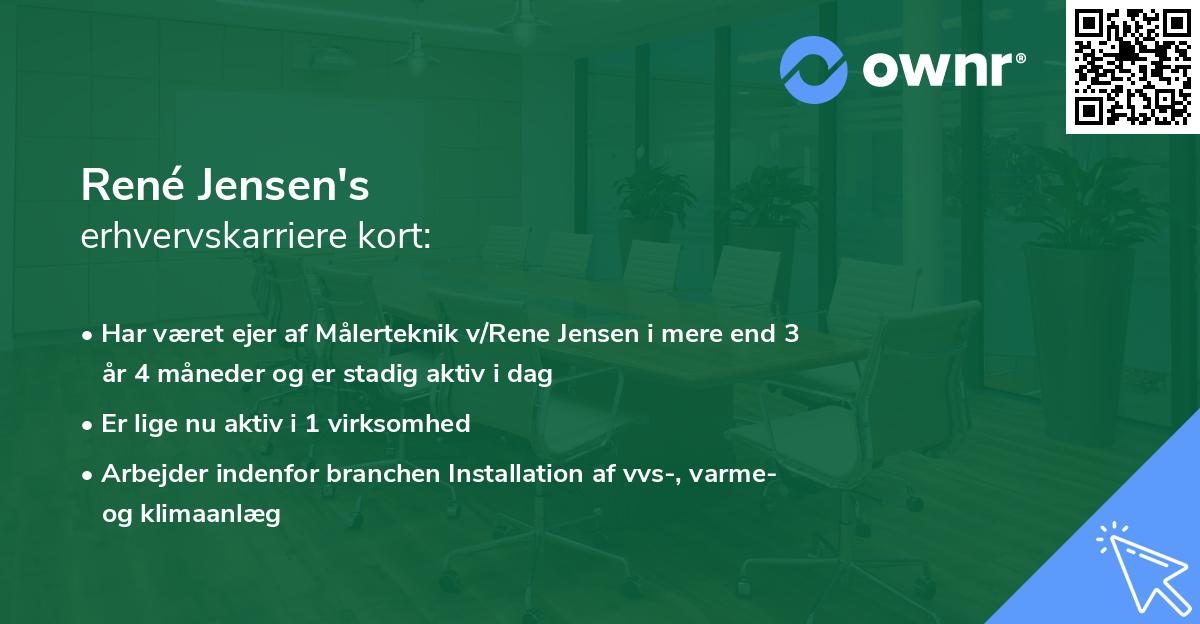 René Jensen's erhvervskarriere kort
