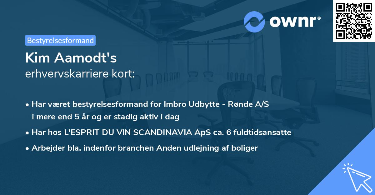 Kim Aamodt's erhvervskarriere kort