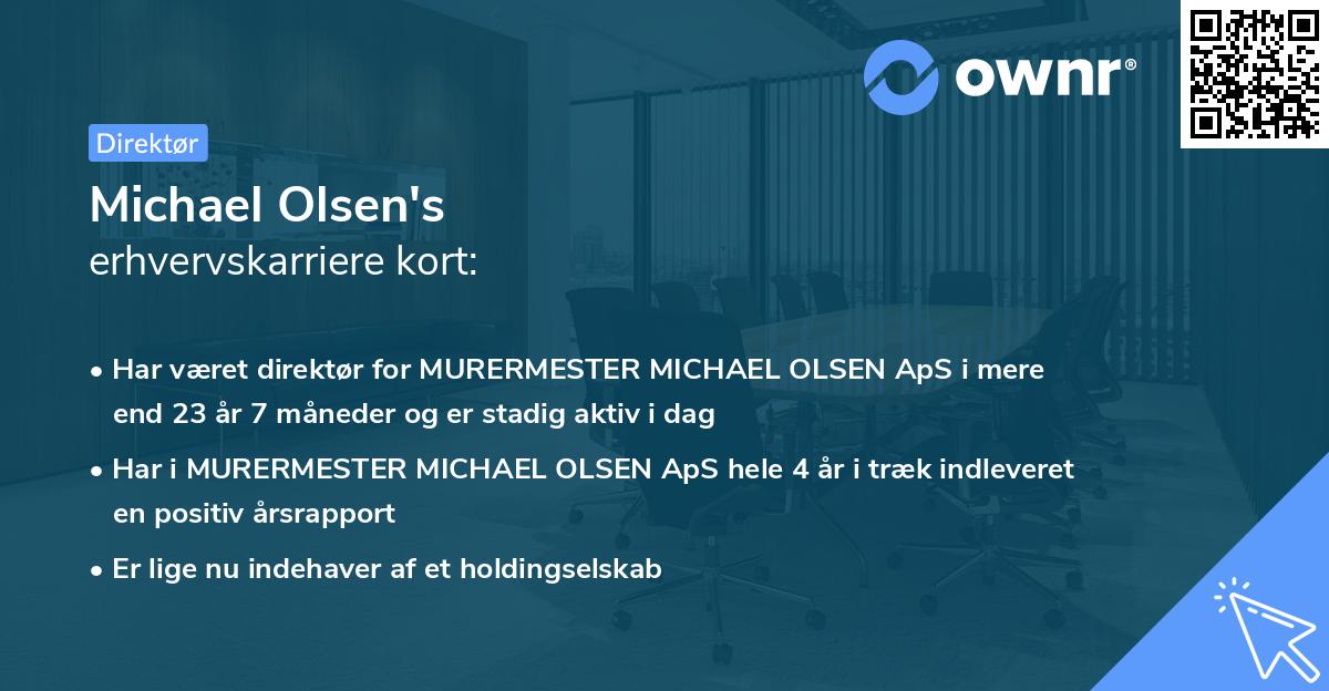 Michael Olsen's erhvervskarriere kort