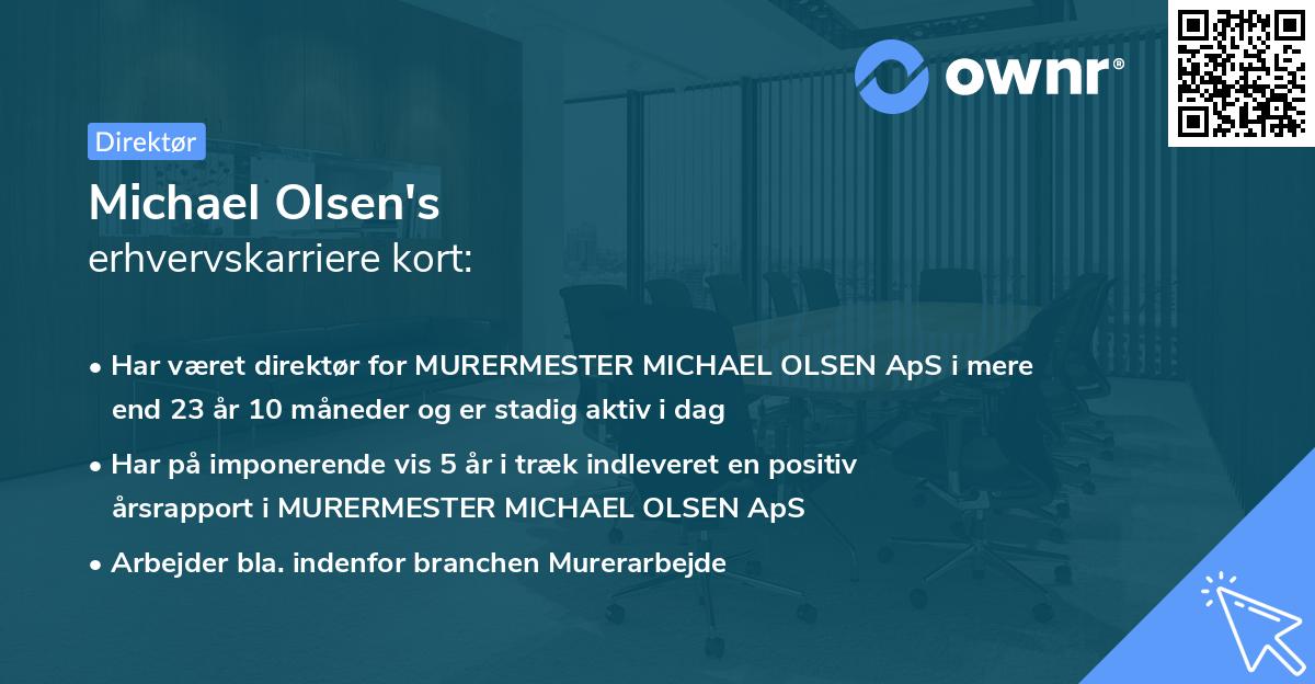 Michael Olsen's erhvervskarriere kort