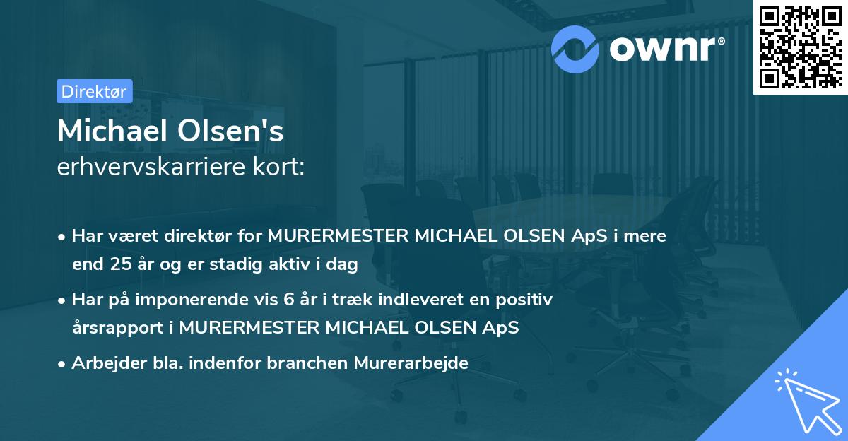 Michael Olsen's erhvervskarriere kort