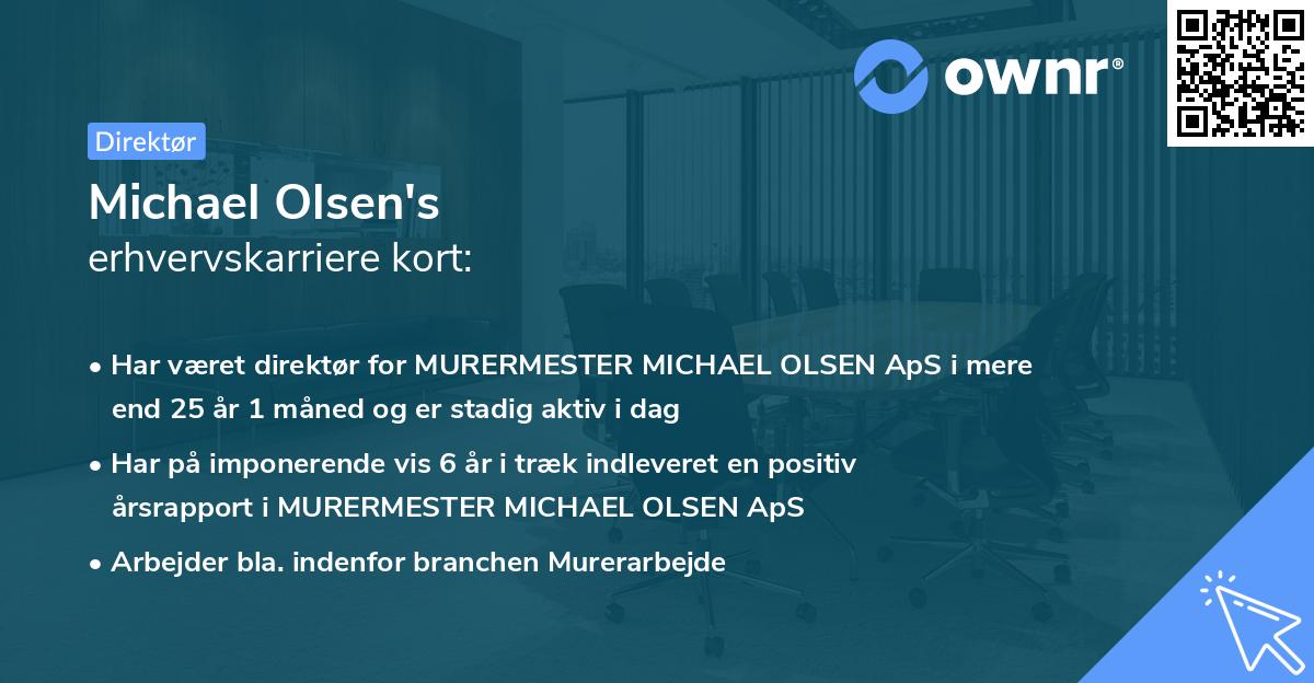 Michael Olsen's erhvervskarriere kort