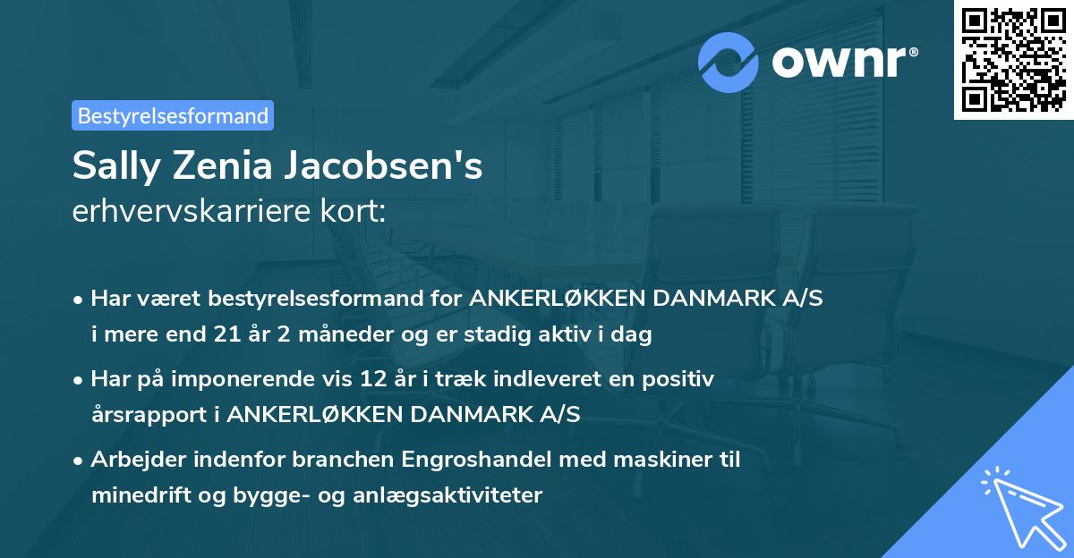 Sally Zenia Jacobsen's erhvervskarriere kort