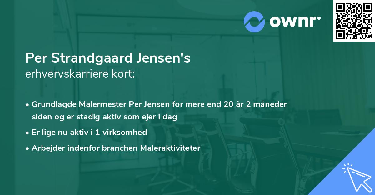 Per Strandgaard Jensen's erhvervskarriere kort
