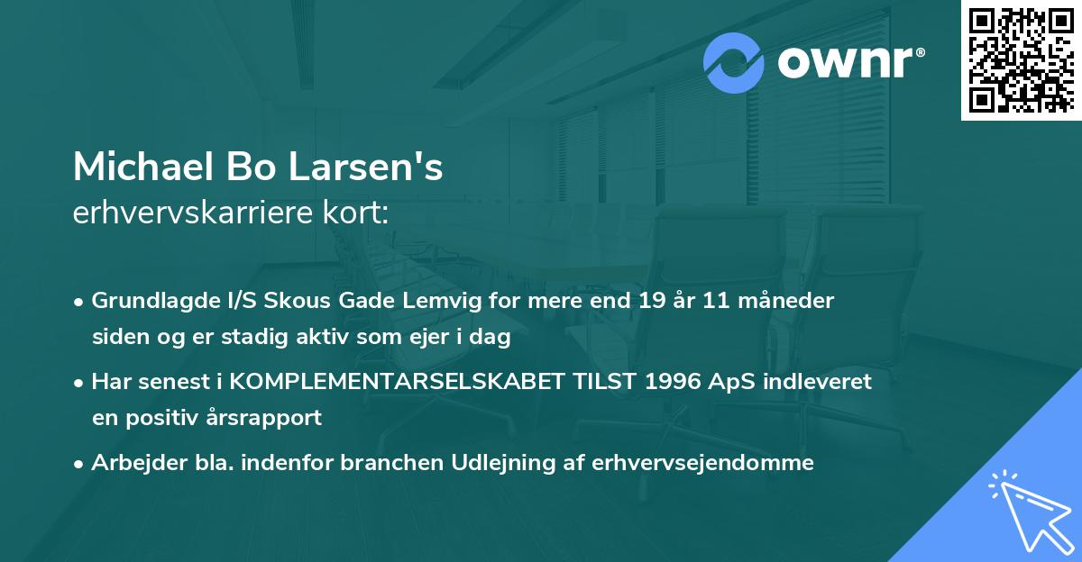 Michael Bo Larsen's erhvervskarriere kort