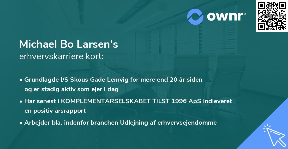 Michael Bo Larsen's erhvervskarriere kort