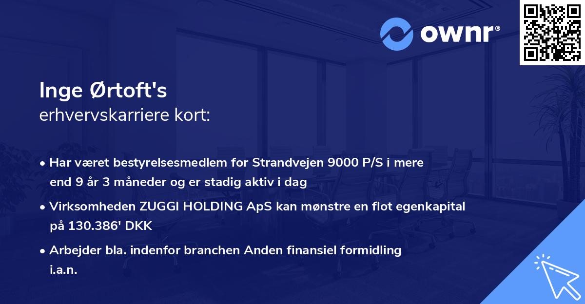 Inge Ørtoft's erhvervskarriere kort