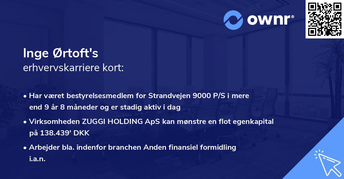 Inge Ørtoft's erhvervskarriere kort
