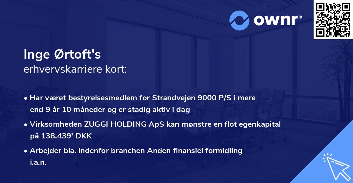 Inge Ørtoft's erhvervskarriere kort