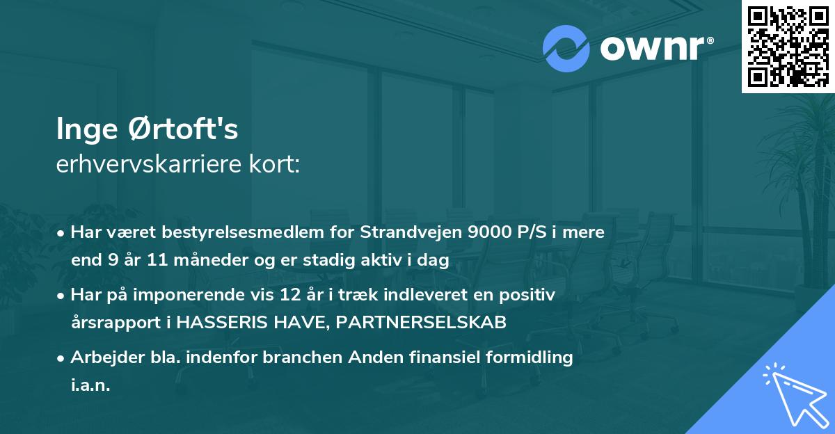 Inge Ørtoft's erhvervskarriere kort