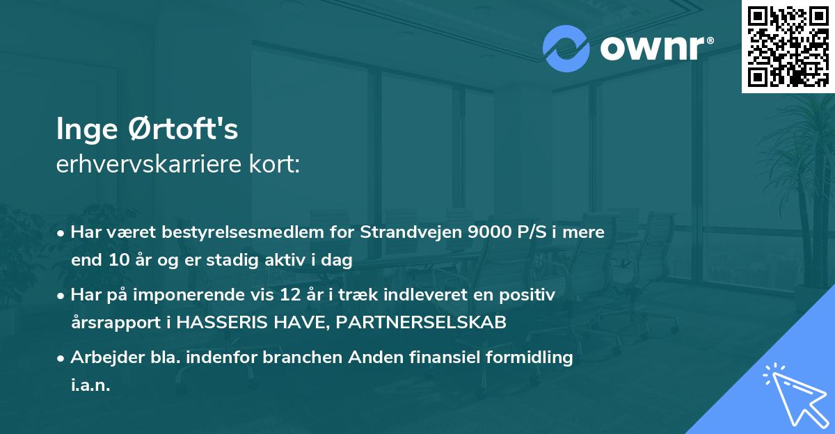 Inge Ørtoft's erhvervskarriere kort
