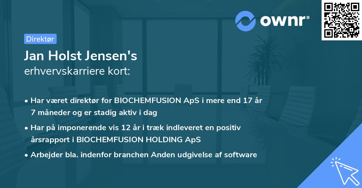 Jan Holst Jensen's erhvervskarriere kort