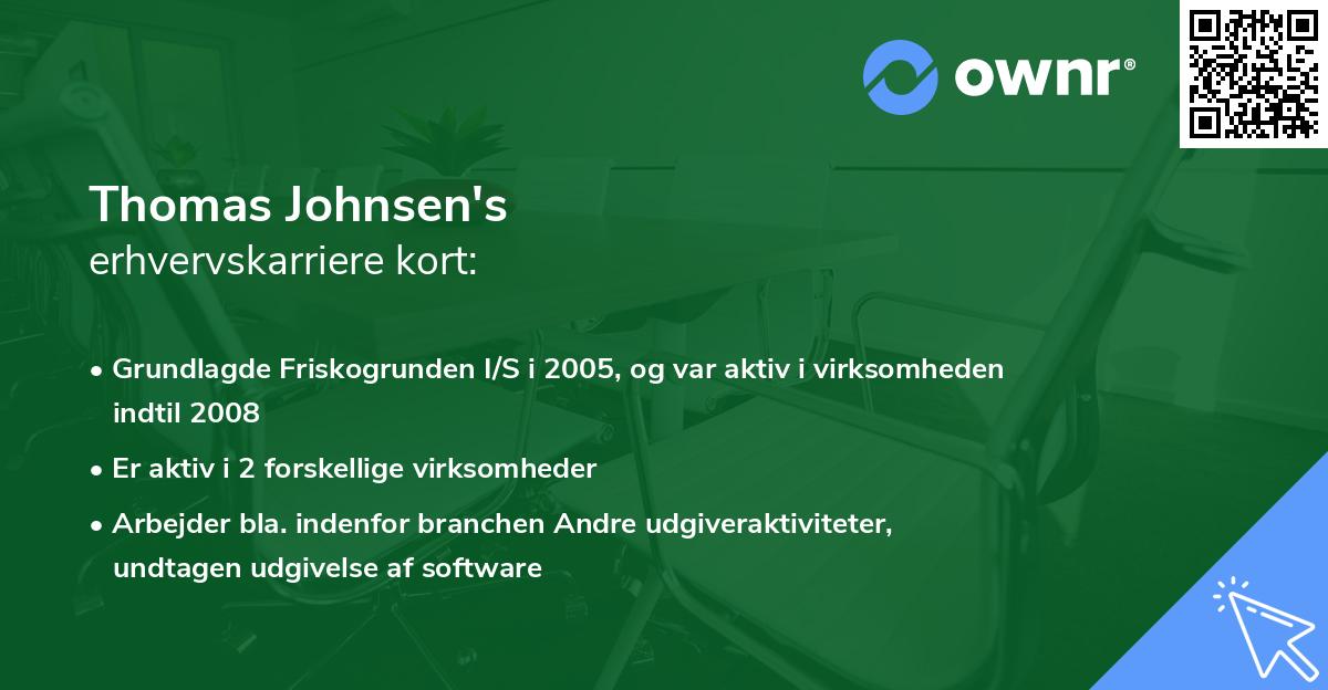 Thomas Johnsen's erhvervskarriere kort
