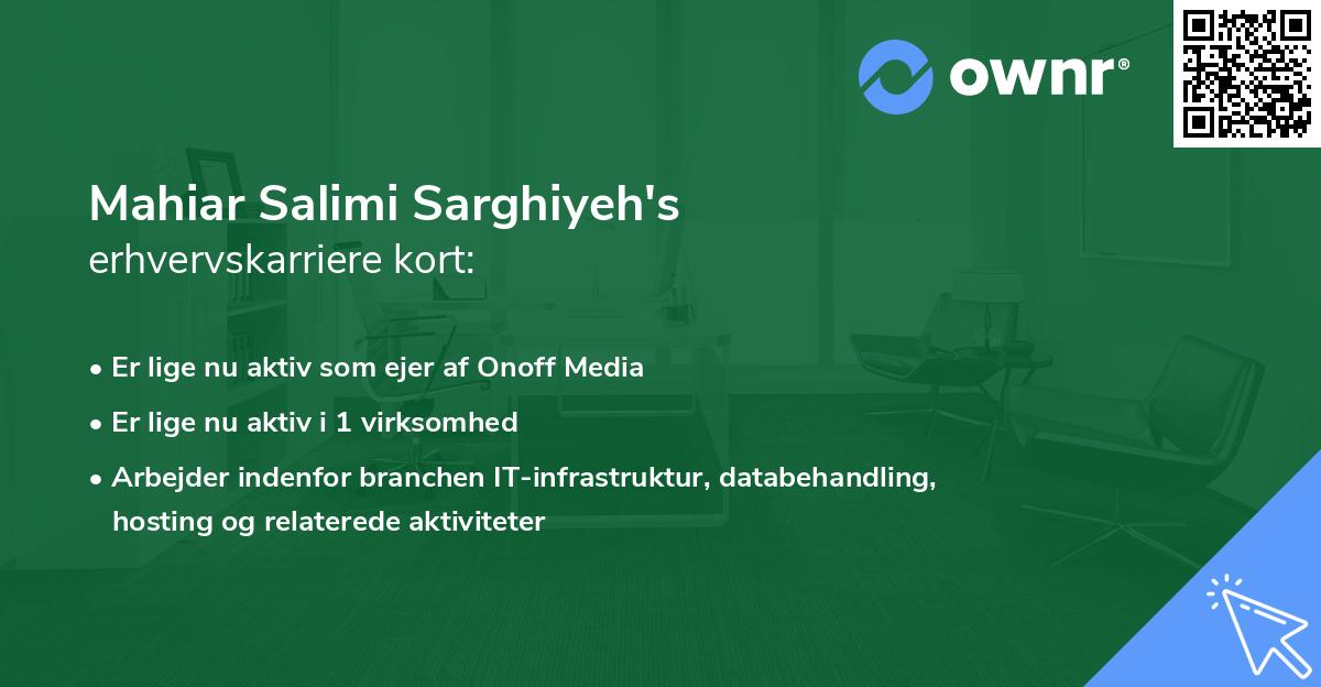 Mahiar Salimi Sarghiyeh's erhvervskarriere kort