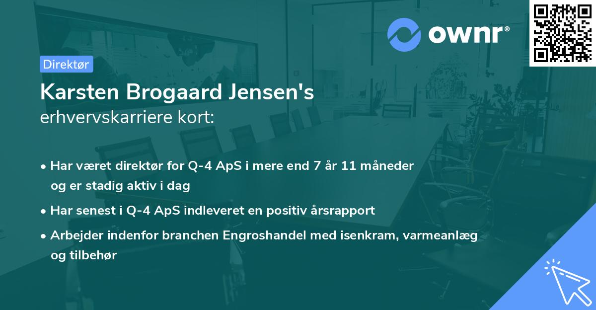 Karsten Brogaard Jensen's erhvervskarriere kort