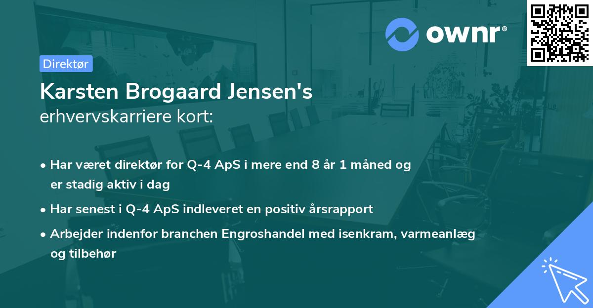 Karsten Brogaard Jensen's erhvervskarriere kort
