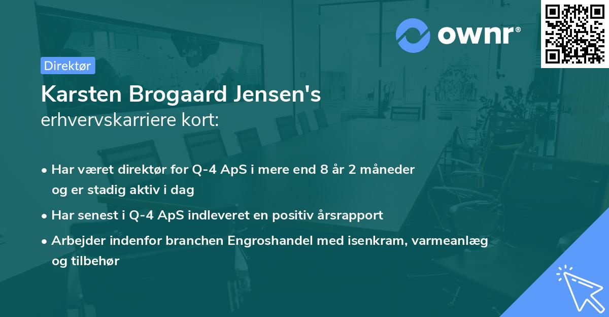 Karsten Brogaard Jensen's erhvervskarriere kort