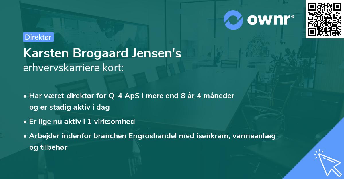Karsten Brogaard Jensen's erhvervskarriere kort
