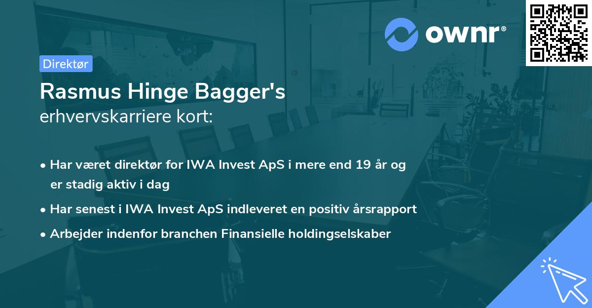Rasmus Hinge Bagger's erhvervskarriere kort