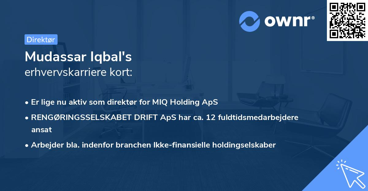 Mudassar Iqbal's erhvervskarriere kort