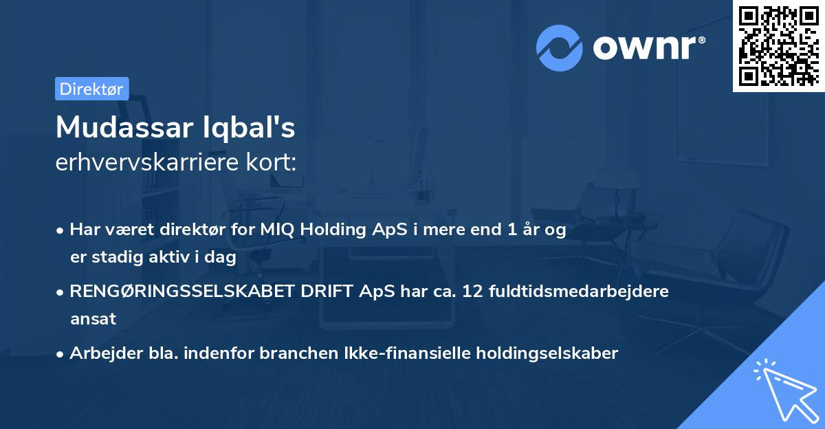 Mudassar Iqbal's erhvervskarriere kort