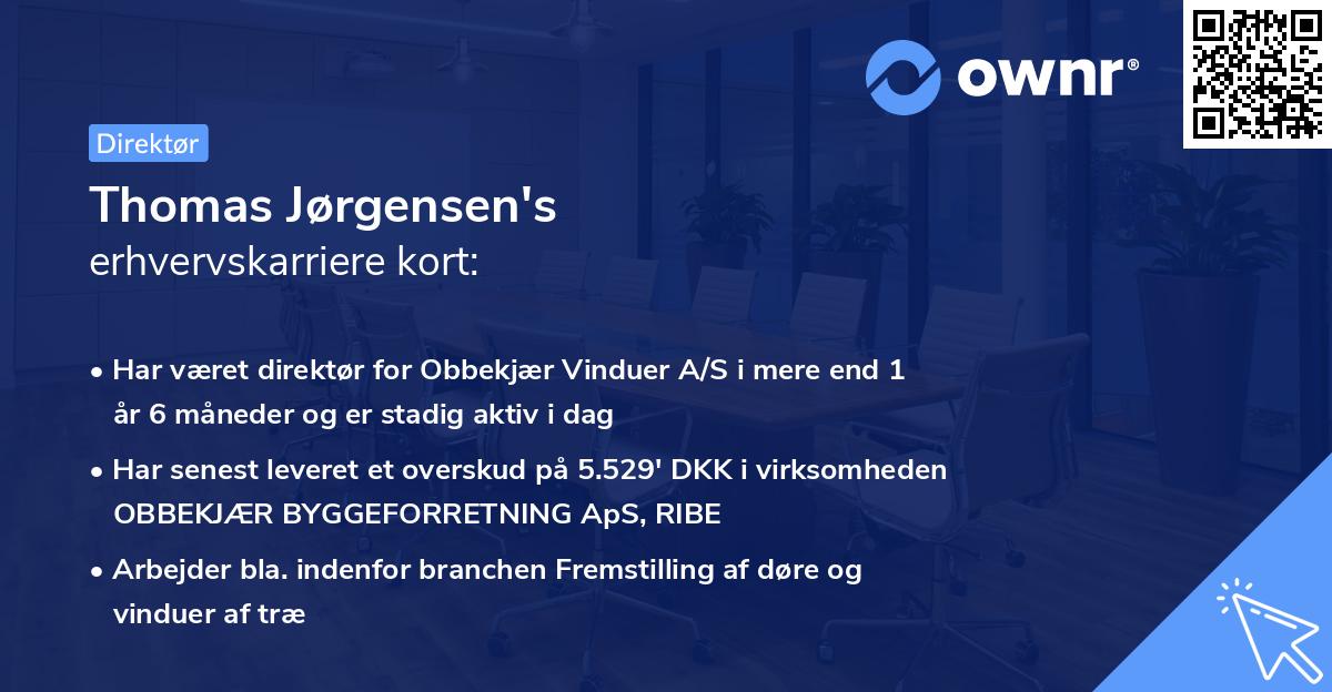 Thomas Jørgensen's erhvervskarriere kort