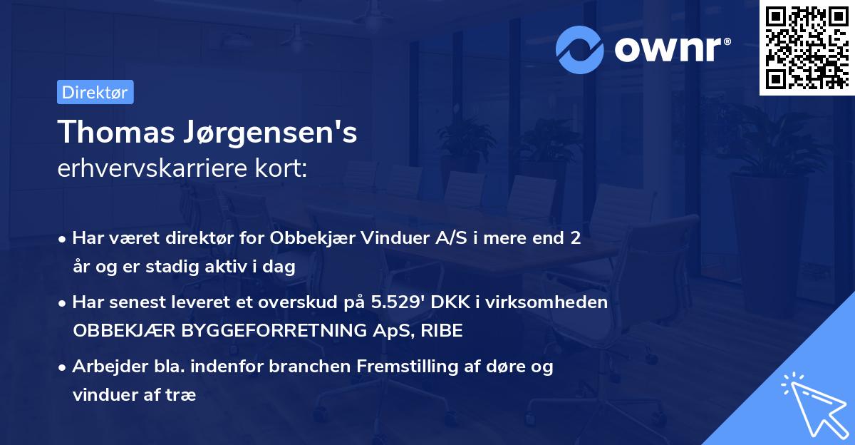 Thomas Jørgensen's erhvervskarriere kort