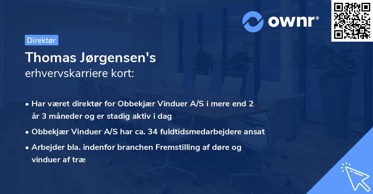 Thomas Jørgensen's erhvervskarriere kort
