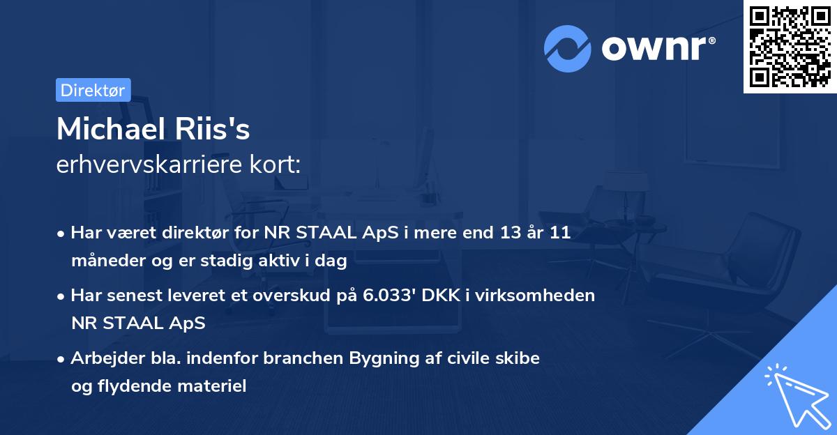 Michael Riis's erhvervskarriere kort