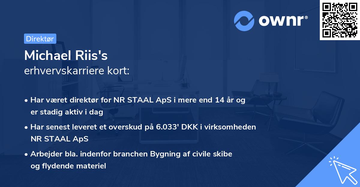 Michael Riis's erhvervskarriere kort