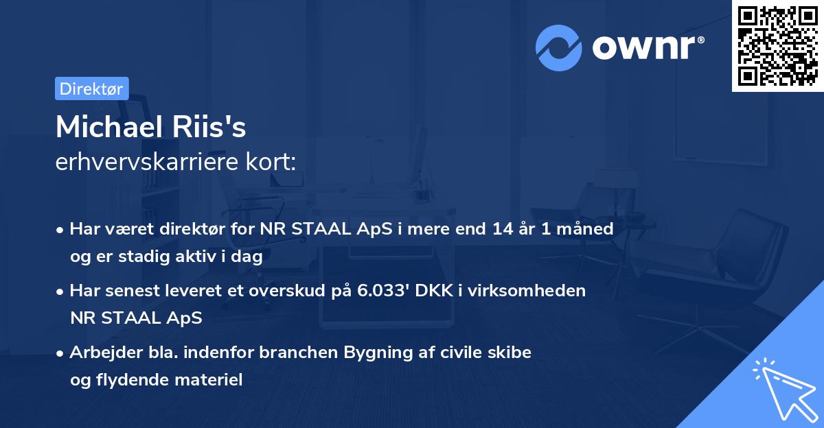 Michael Riis's erhvervskarriere kort