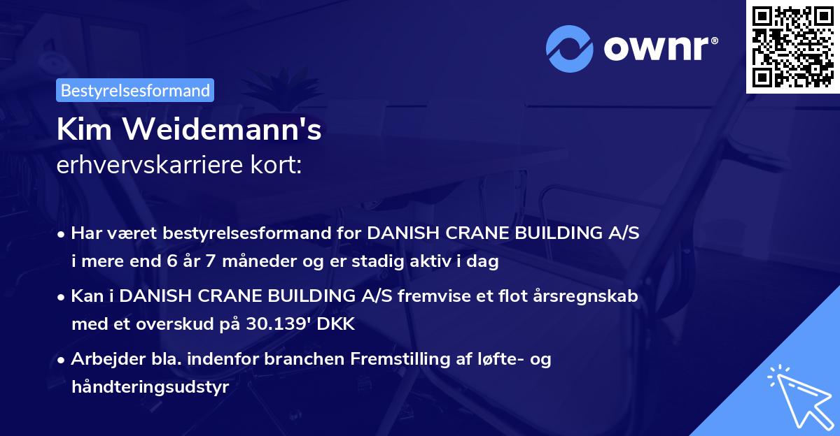 Kim Weidemann's erhvervskarriere kort