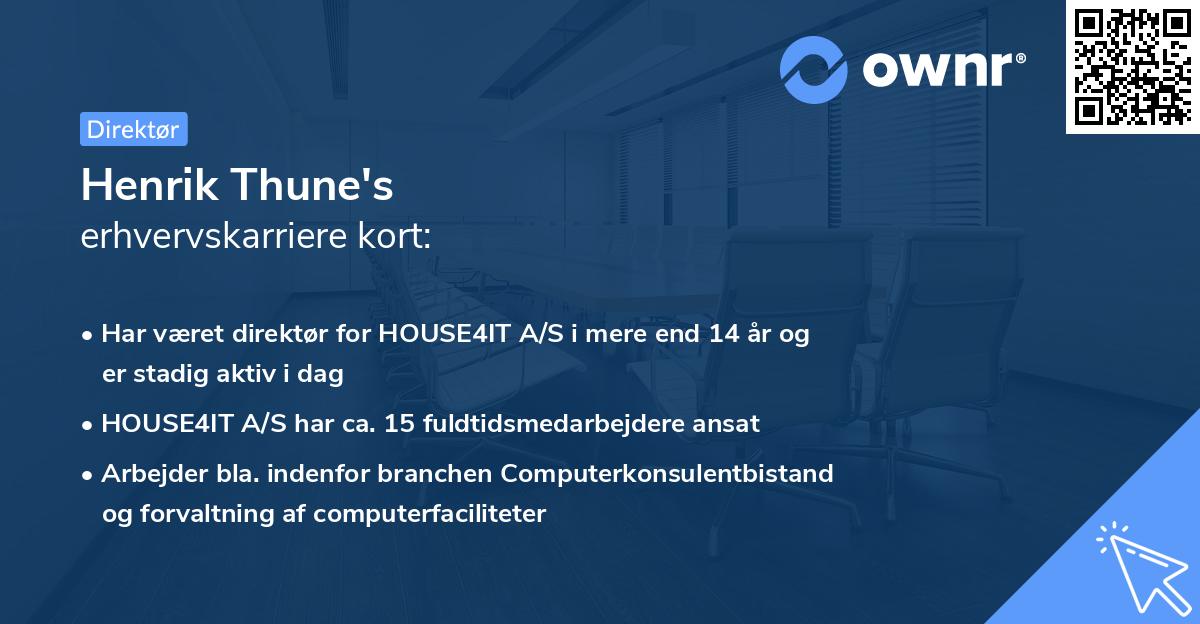 Henrik Thune's erhvervskarriere kort