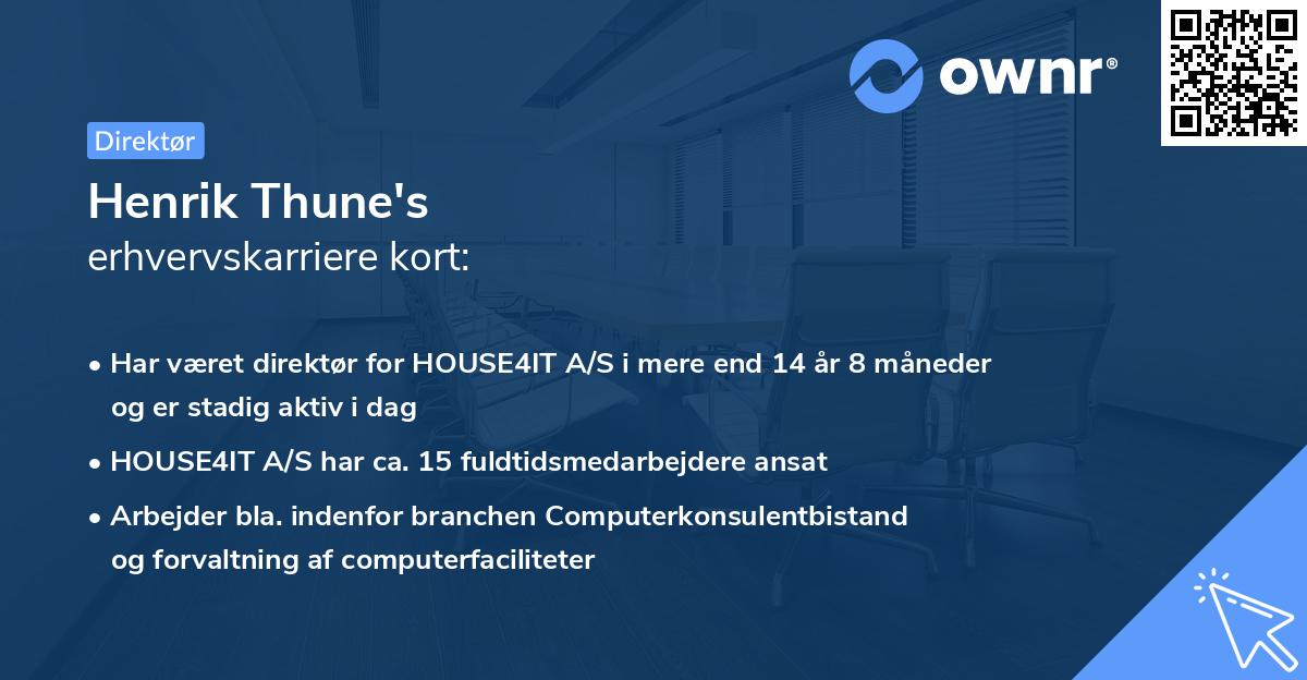Henrik Thune's erhvervskarriere kort