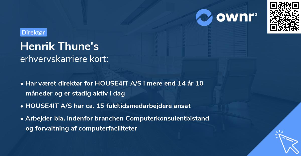 Henrik Thune's erhvervskarriere kort