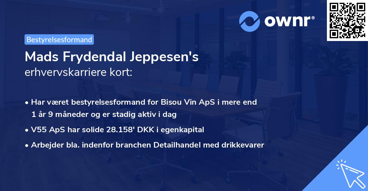 Mads Frydendal Jeppesen's erhvervskarriere kort