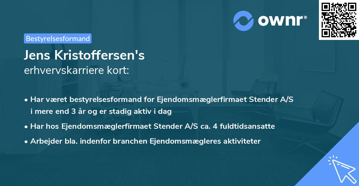 Jens Kristoffersen's erhvervskarriere kort