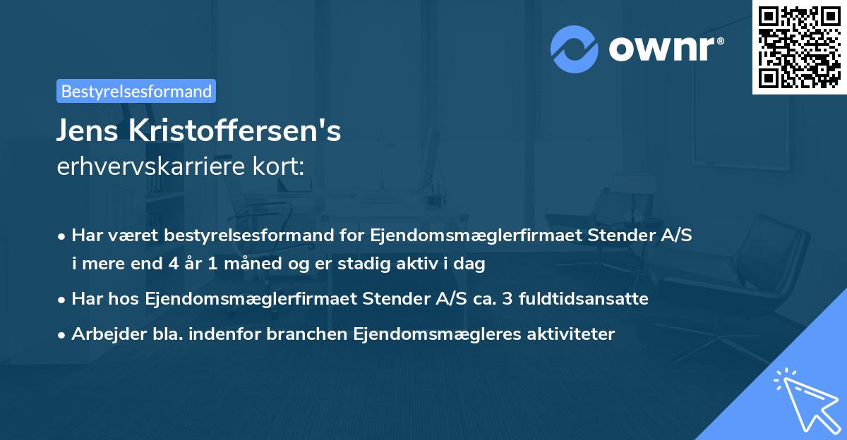 Jens Kristoffersen's erhvervskarriere kort